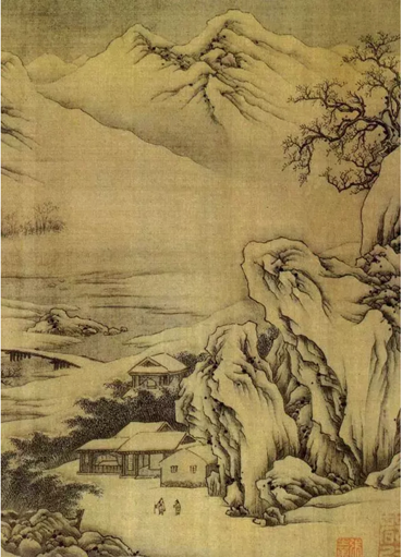 传 王维《江干雪霁图》 日本私人藏